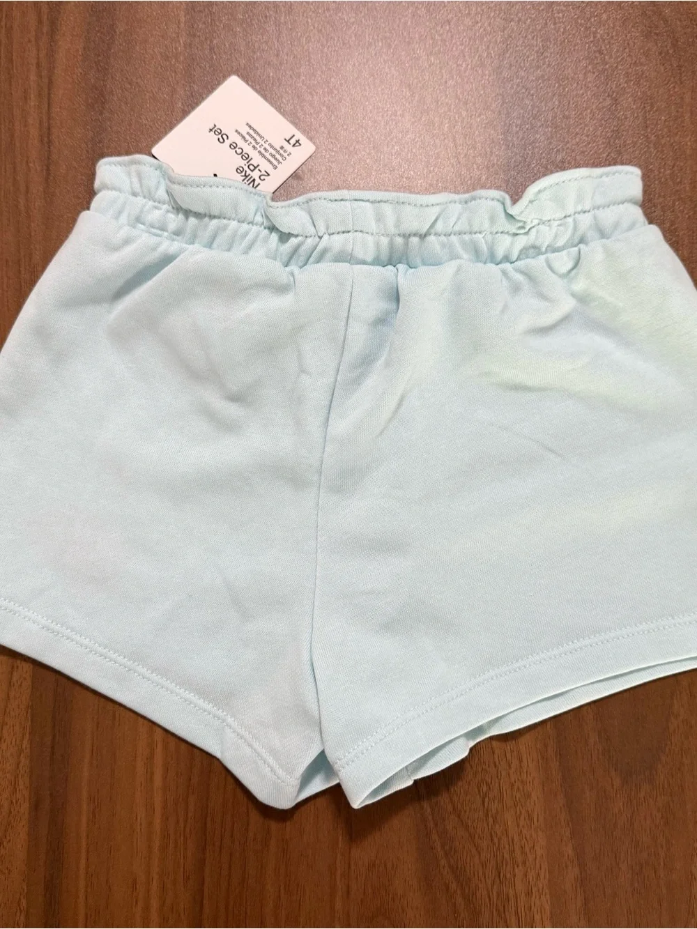 Nike Girls 2-Piece Matching Outfit Set Shirt And Shorts Peach Blue Size 4T New - Picture 7 of 7